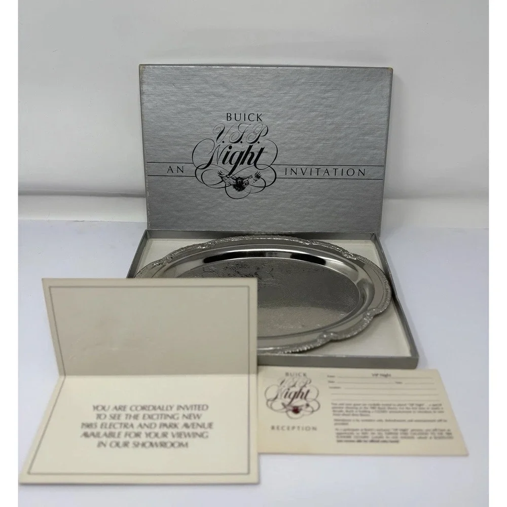 1985 Buick Electra VIP Night Promotional Box Set Invitation & Platter Vintage